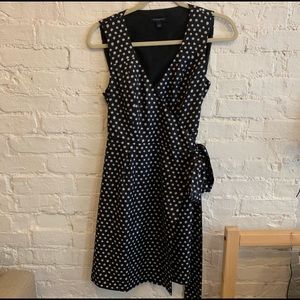 Banana Republic navy polka dot wrap dress